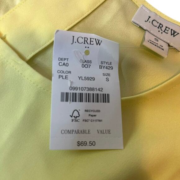 J.Crew Factory Pale Lemon Sleeveless Button-Back Shell Top Small - Picture 8 of 8